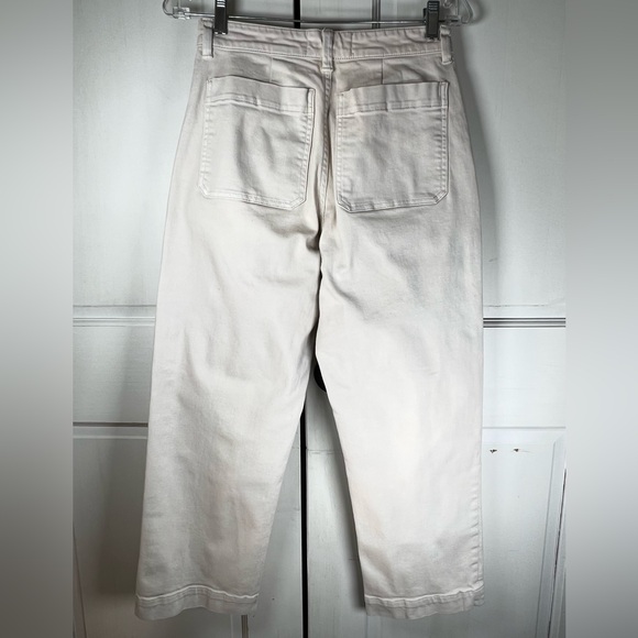 EVERLANE Off White High Rise Cropped Excellent Condition Size 2 - Picture 4 of 9